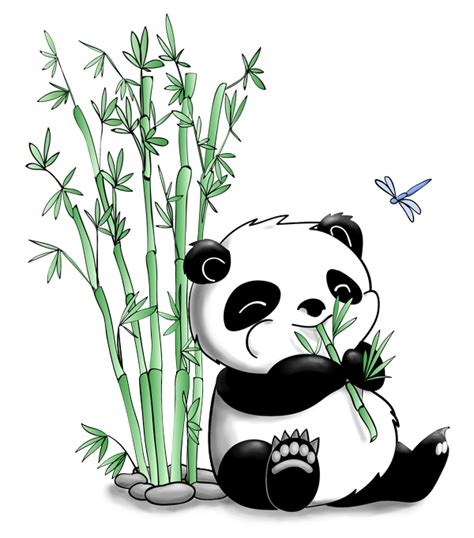 Panda Eating Bamboo By Artshell On Deviantart Panda Art