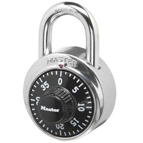 Shop Master Lock 1875 In Chrome With Black Dial Steel Shackle