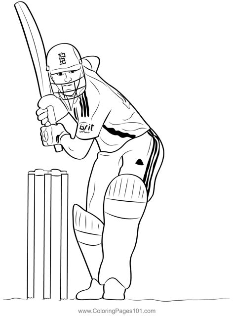 England Cricket Coloring Page For Kids Free National Sports Day