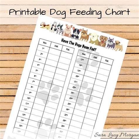 Printable Dog Feeding Chart Customize And Print