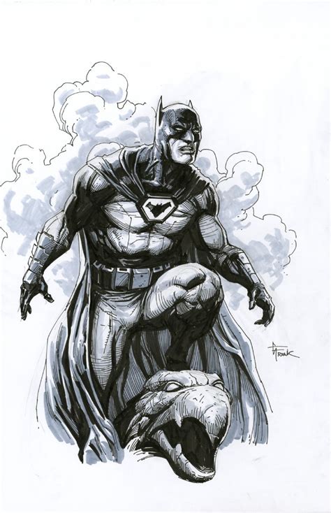 Fs Batman On Rooftop By Gary Frank Original Comic Art Wb Batman