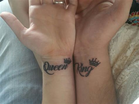 Queen & King Couples Matching Tattoo #CoupleTattoo | Couple matching tattoo, Matching tattoo ...