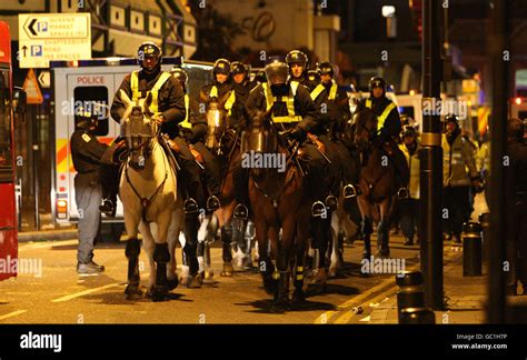 Violence Outside West Ham Stadium Mounted Police Near Upton Park After The West Ham Against