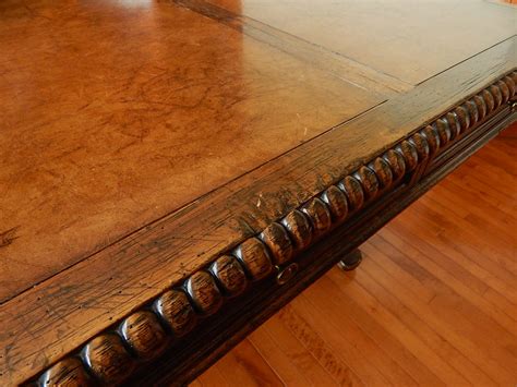 Large Jacobean Style Library Table Ebth