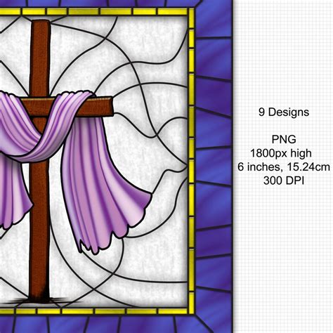 Stained Glass Images Of Lent Palm Sunday Cross Ash Etsy Australia