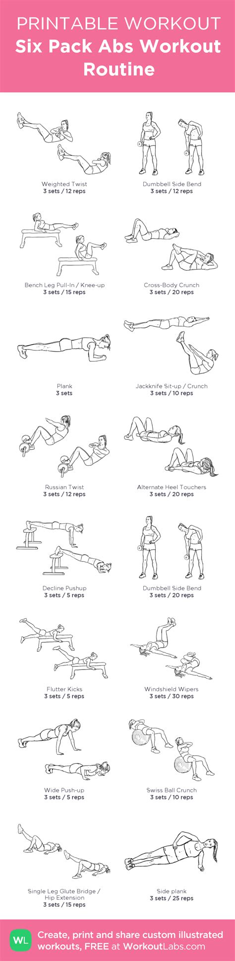 Printable Ab Workouts For Women Workoutwalls
