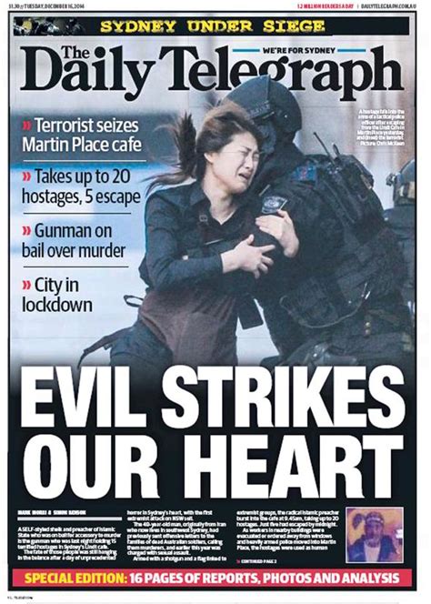 Australias Newspapers Record Deadly Sydney Siege World News