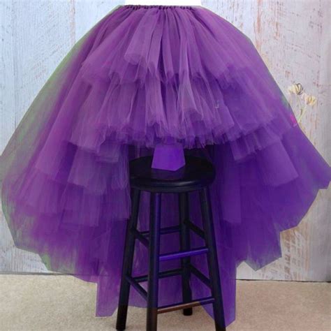 Us Purple Long Skirt High Low Faldas Tutu Skirt For Party Puffy