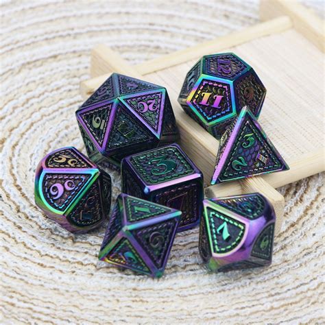 Dragon Scale Dice Dnd Metal Dandd Dice Set Used In Dungeons Etsy
