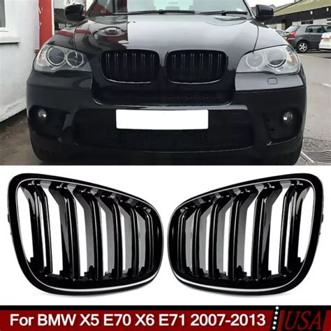 Front Bumper Kidney Grilles Grill For Bmw X5 E70 X6 E71 2007 2013 Gloss