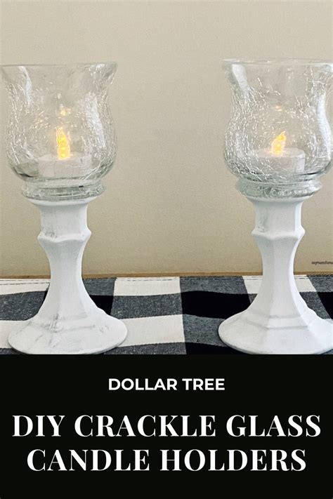 Diy Crackle Glass Pedestal Candle Holders Dollar Tree Candle Holders