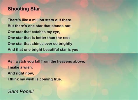 Shooting Star Shooting Star Poem By Sam Popeil