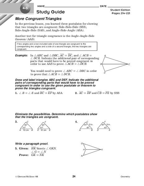 Learn about triangle congruence worksheet with free interactive flashcards. More Congruent Triangles Worksheet for 10th Grade | Lesson Planet