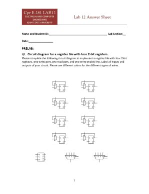 Fillable Online Home Engineering Iastate Cpre Lab Answer Sheet