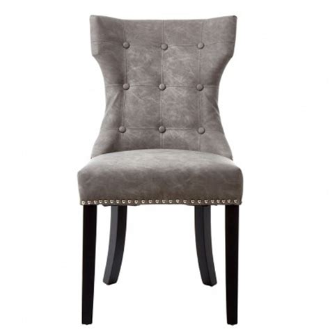 Daxton Grey Faux Leather Dining Chair Modern Furniture Chairs