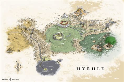 James Nalepa Hyrule Map From The Legend Of Zelda Ocarina Of Time