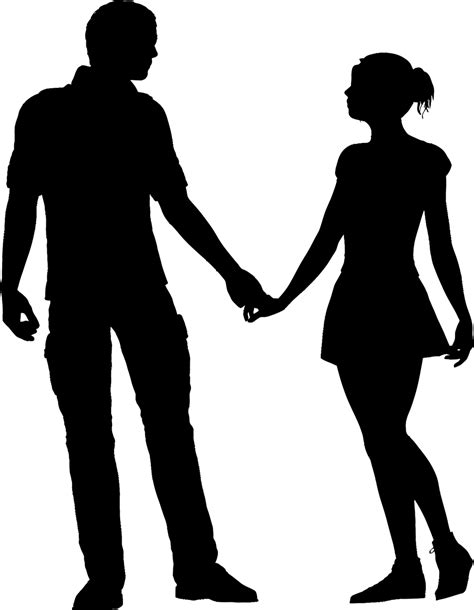 Silhouette Love Couple Clipart Black And White Download Free Mock Up