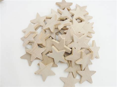 50 Traditional 2 Inch 2 Wooden Stars 2 X Etsy