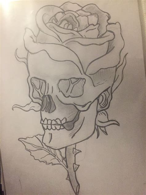 Rose Skull Cool Pencil Drawings Art Drawings Sketches Creative Art