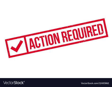 Action Required Rubber Stamp Royalty Free Vector Image