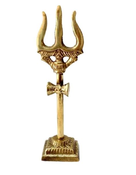 4and Brass Lord Shiva Trishul Statue Hindu God Damru Religious Temple Navratri Fs 598 Picclick