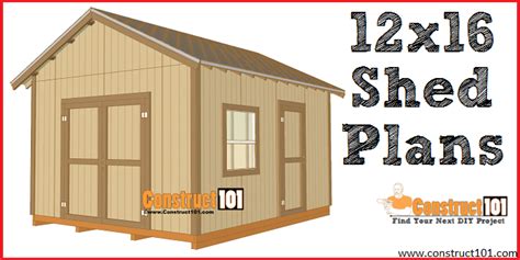 12x16 Shed Plans Gable Design Construct101 A0f