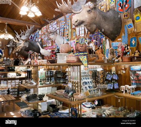 Inside The Indian Trading Post Shop In Banff Alberta Canada Stock Photo