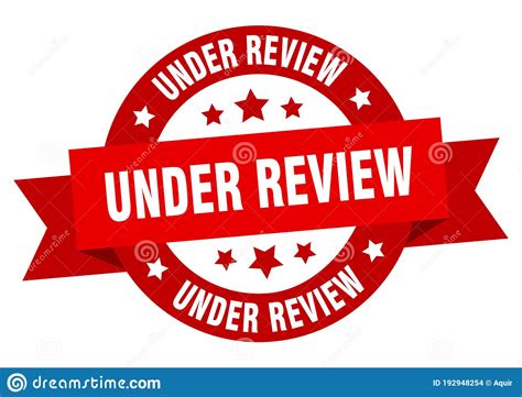Under Review Round Ribbon Isolated Label Under Review Sign Stock