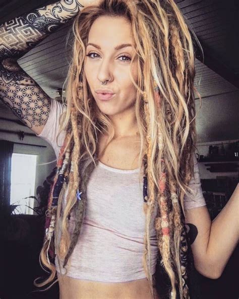 Love The Tats And The Dreads Blonde Dreads Hair Styles Blonde Dreadlocks