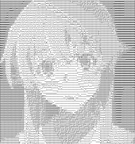 Picture Of Yuno Made From Text Symbols Ascii Art