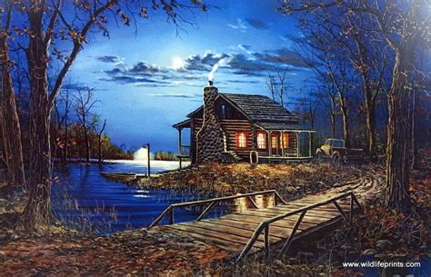 Jim Hansel End Of The Road Lighted Canvas Art Cabin Art Cabin Wall Art