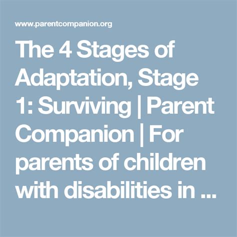 The 4 Stages Of Adaptation Stage 1 Surviving Parent Companion For