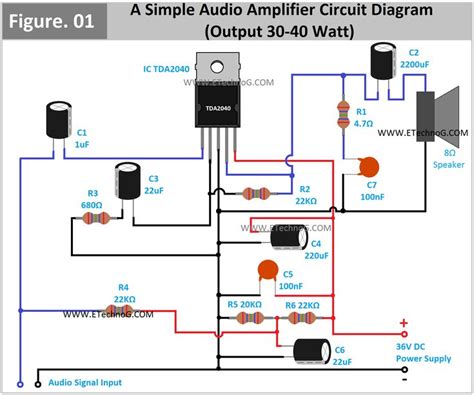 The Simple Amplifier Circuit Diagram For An Audio System