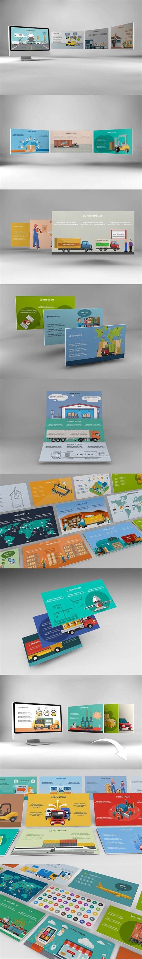 Logistics Infographic Set Powerpoint Template 71324 Infographic Slide