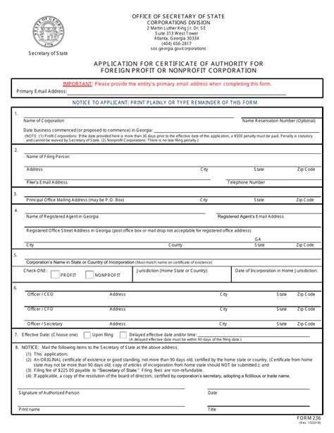 Form 236 Fill Out Sign Online And Download Fillable Pdf Georgia