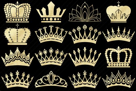 Gold Foil Tiaras And Crowns Clip Art Princess Clip Art 172982