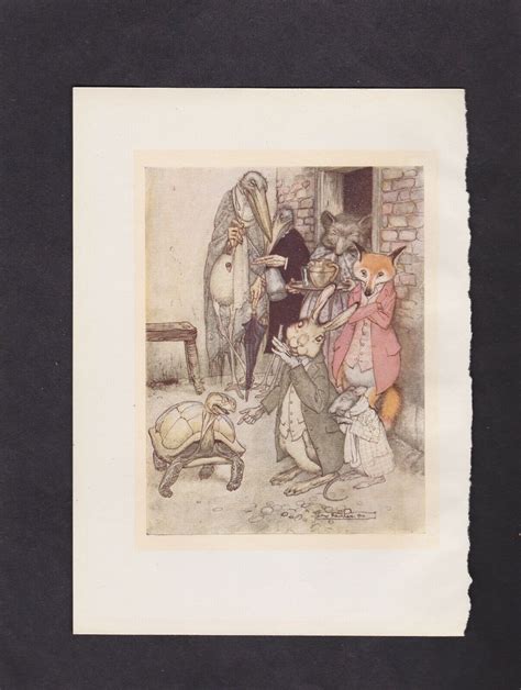 Four Photos From Aesops Fables Book Illustrations By Arthur Rackham