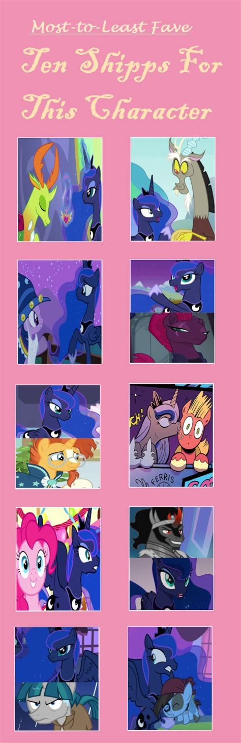 Most To Least Fave Princess Luna Ships By Purfectprincessgirl On Deviantart