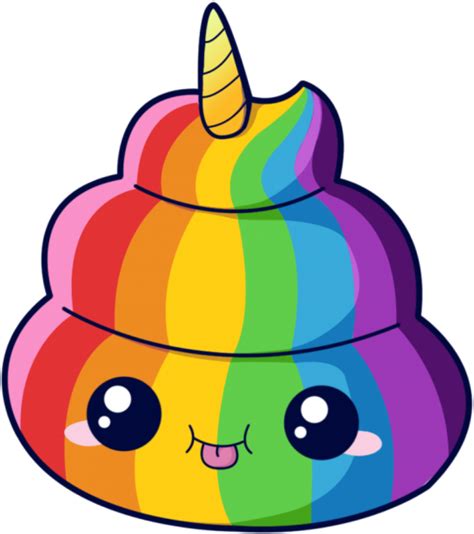 Download Emoji Unicorn Kawaii Stickers Transparent Png Emoji Poop