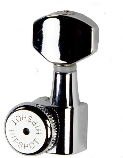 Hipshot Grip Lock 6 Inline Enclosed Left Handreverse Staggered Post Locking Tuners Chrome