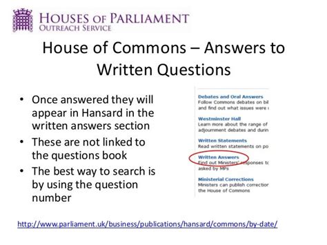How To Find Parliamentary Questions On Parliamentuk