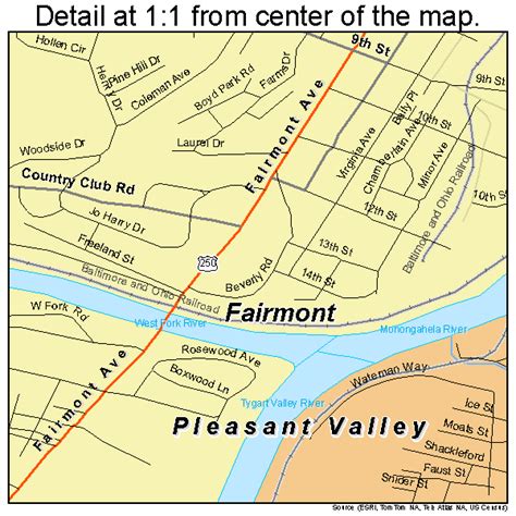 Fairmont West Virginia Street Map 5426452
