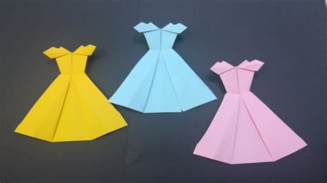 طريقة عمل فستان رائع بالورق الملون Origami How To Make A Paper Dress