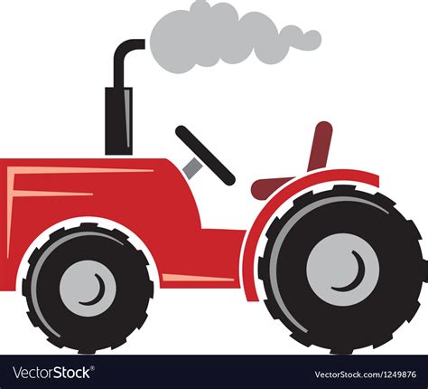 Red Tractor Royalty Free Vector Image Vectorstock