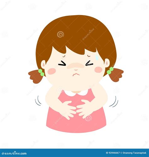 Girl Having Stomach Ache Needing To Urinate Holding His Poo