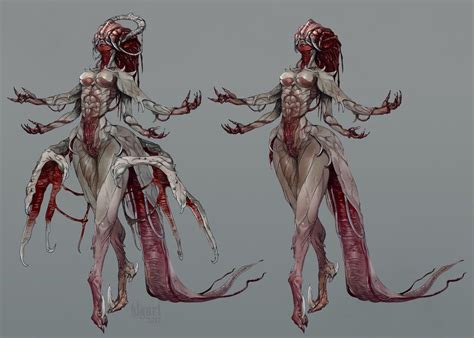 Flesh Lady By Kiguri Alien Concept Art Monster Concept Art Creature Concept Art