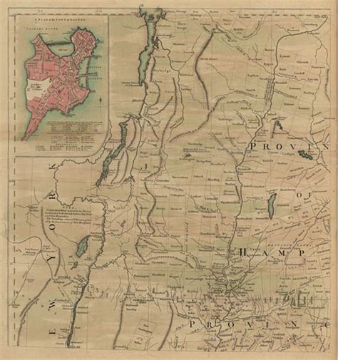 Map Of New Hampshire And Hudson River With Inset Map Of