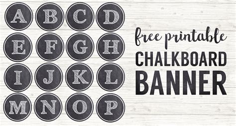 Chalkboard Banner Letters Free Printable Alphabet Paper Trail Design