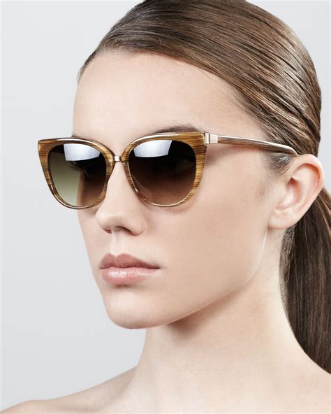 Barton Perreira Ronette Soft Cat Eye Sunglasses Horn