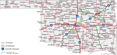Oklahoma Arkansas Map With Cities Map